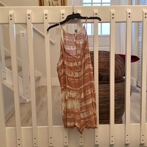 Love stitch large romper tan